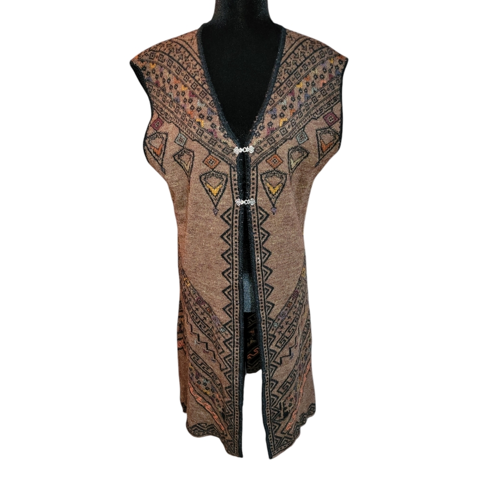 Women's Boho Tribal Alpaca Reversible Sweater Vest